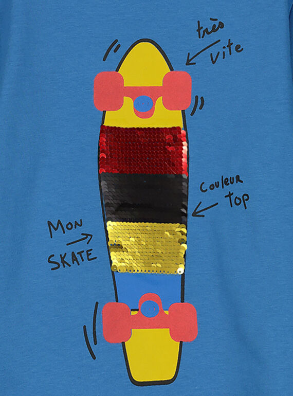 Boys' skateboard print T-shirt GOBLETEE2 / 19W90291TMLC232