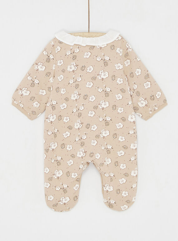 Vintage pink romper with floral print SOU1GRE1 / 23WF0311GRED332