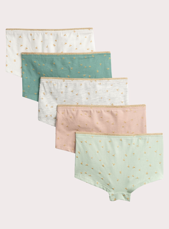 Set of 5 printed shorty for girls VEFAHOTSEM2 / 24WH1182SHY001