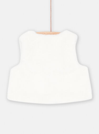 Baby Girl Ecru Faux Fur Cardigan SIWAYCAR / 23WG09S1CAR001