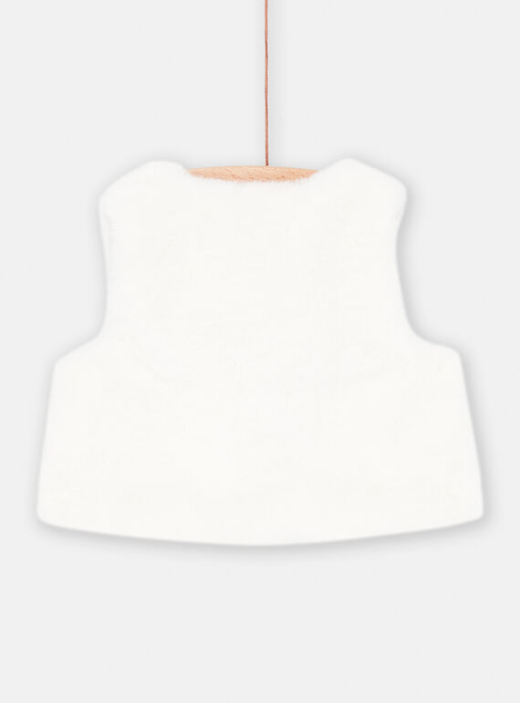 Baby Girl Ecru Faux Fur Cardigan SIWAYCAR / 23WG09S1CAR001