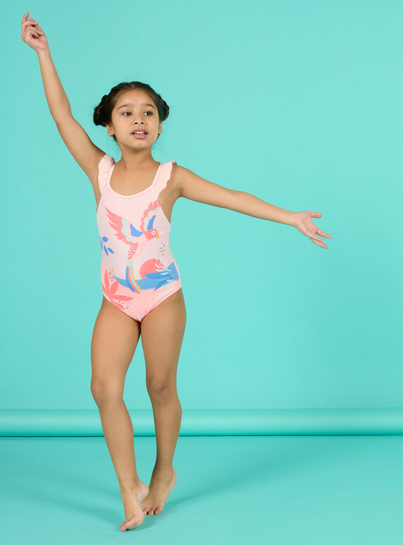 Child girl powder pink swimsuit NYAMER4 / 22SI01L4MAID327