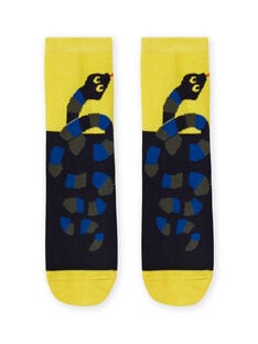 Boy's yellow and black snake socks MYOKACHO / 21WI02I2SOQ106