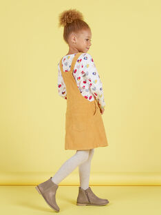 Girl's mustard overalls dress MAMIXROB4 / 21W901J4ROBB106