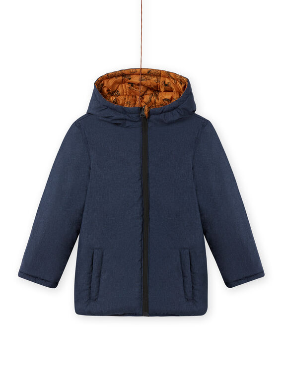 Boy's reversible chambray hooded jacket MOGROBLOU2 / 21W90253BLOP267
