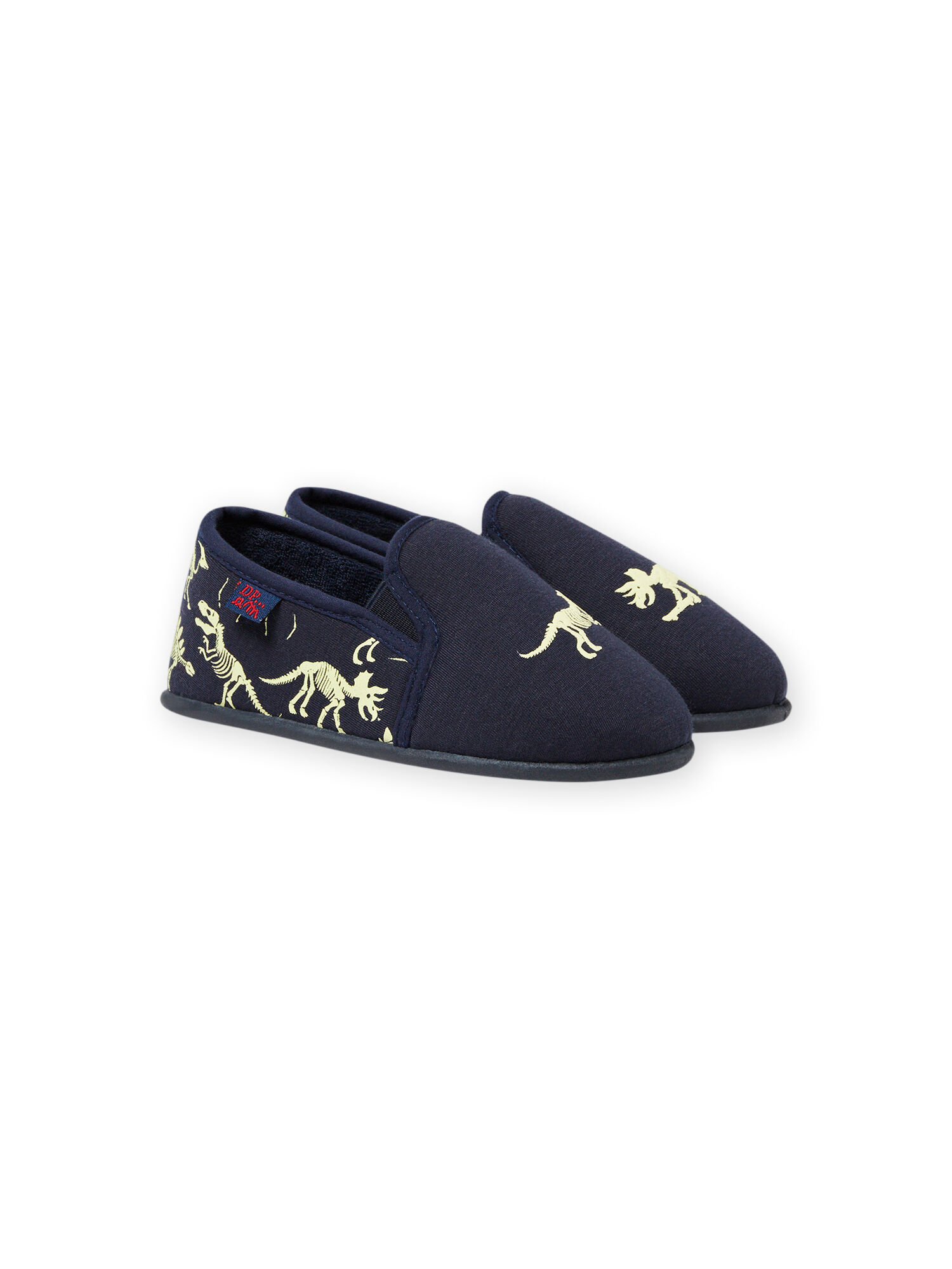 Blue night slippers with phosphorescent dinosaurs design for boy buy online Slippers DPAM International Website
