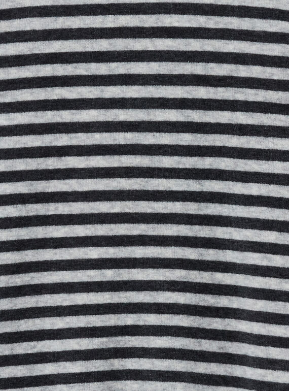 Boy's sleep suit in mottled striped velvet panda design LEGAGREPAN / 21SH1451GREJ922