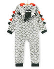 Hooded velvet jumpsuit with dragon animation PEGOSURDRA / 22WH1232D4F621