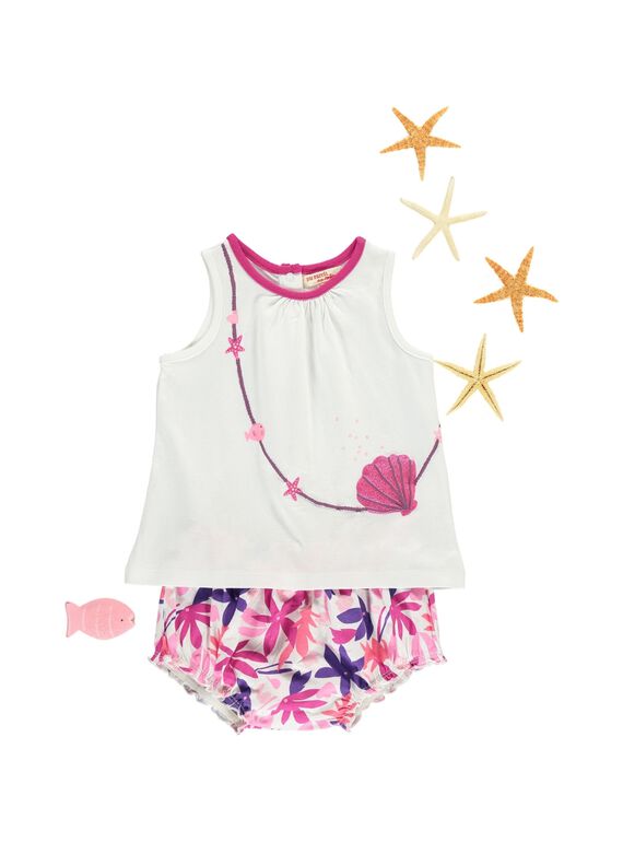 Baby girls' bloomer and vest set CIPLAENS2 / 18SG09Q2ENS000