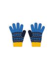 Blue gloves with jacquard pattern child girl MYOGROGAN3 / 21WI0266GAN221