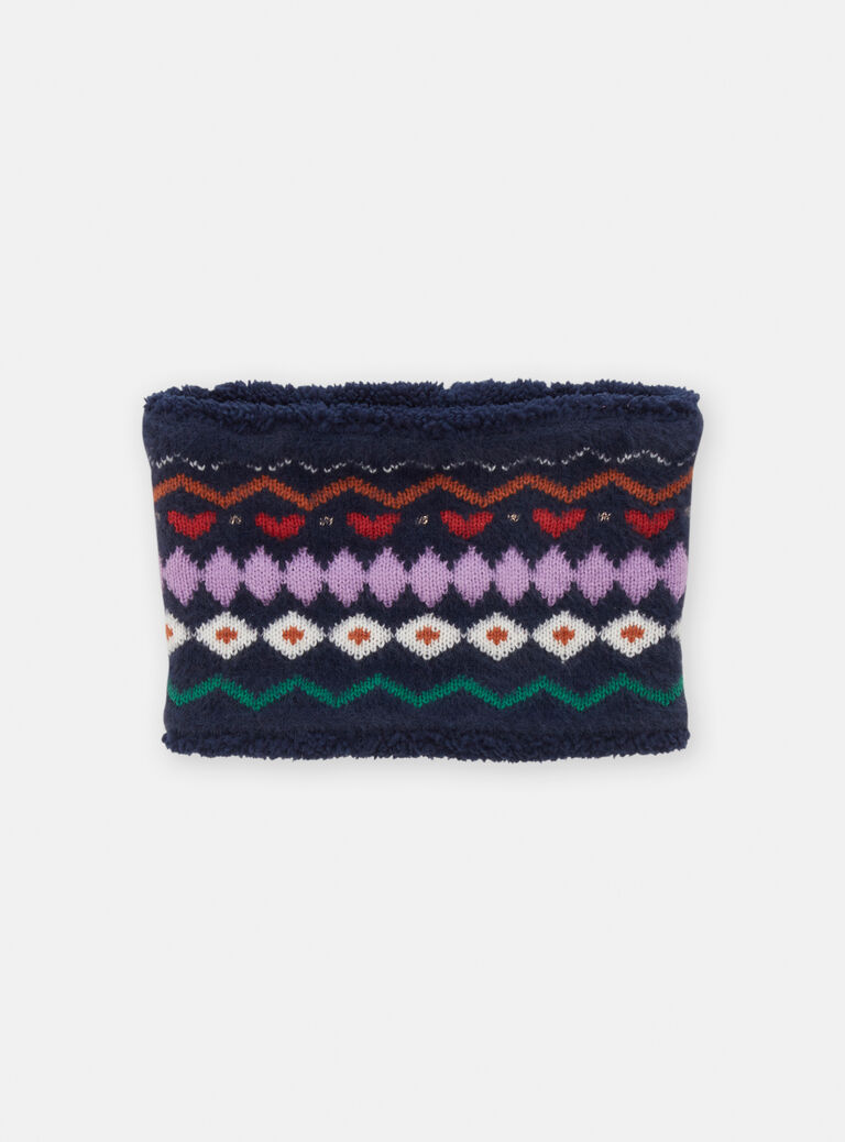 Girl's navy blue snood SYAJOSNOO8 / 23WI01O2SNO070