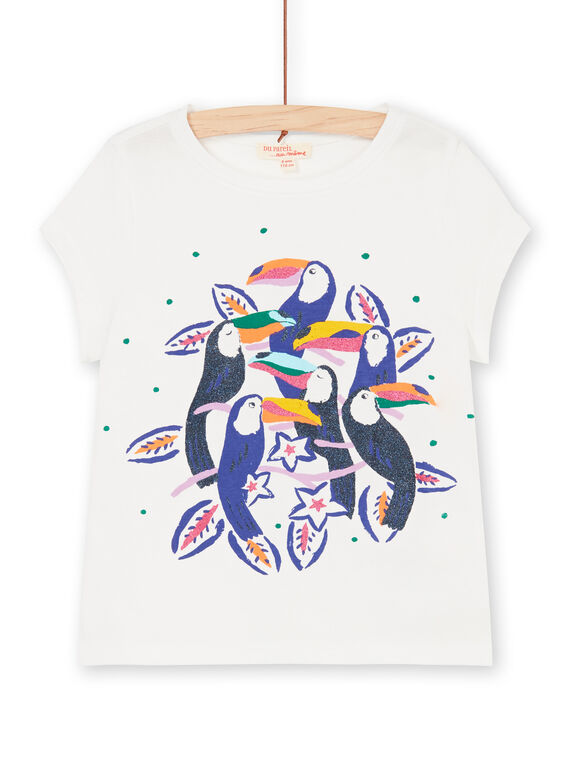Ecru and navy blue T-shirt LANAUTIEX / 21S901P3TMC001