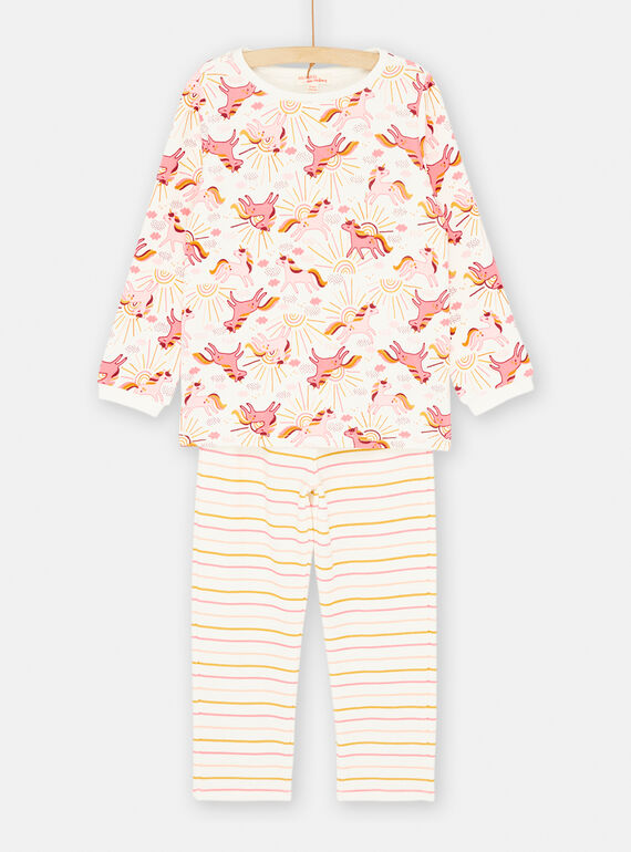 Ecru and pink pyjama set SEFAPYJUNI / 23WH1157PYJ001