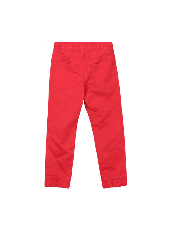 Boys' red canvas trousers FOJOPANT3 / 19S90237D2BF505