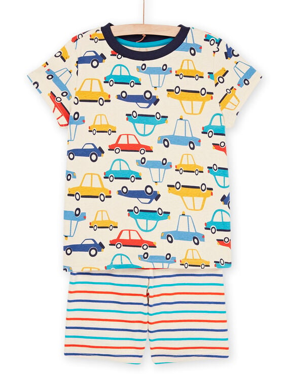 Cream pajamas with car and stripes print REGOPYCVOI / 23SH12HAPYJA016