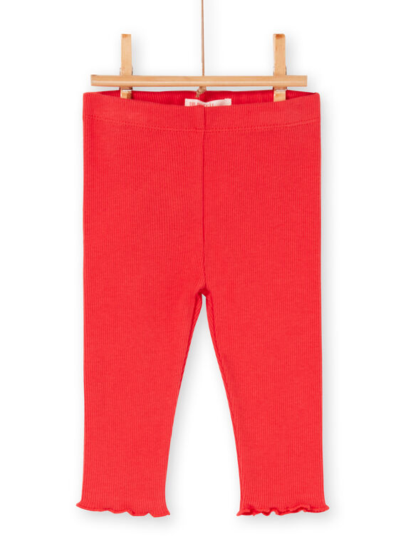 Navy blue dress and baby girl red leggings LIHAENS / 21SG09X1ENS070