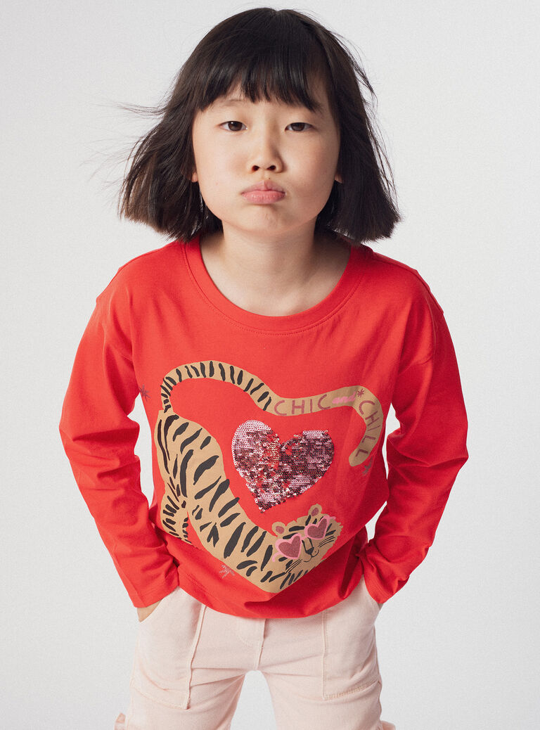 Red TEE SHIRT LS Red TEE SHIRT LS XAJATEE3 / 25W901M2TMLF505