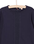 Navy blue long sleeve t-shirt with lace PAJOSTEE1 / 22W901D2TML070