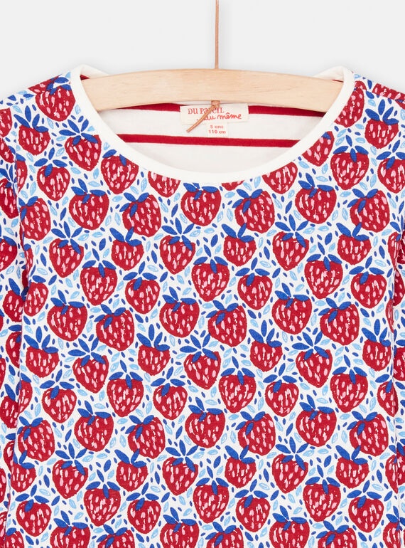 Girl's reversible ecru T-shirt SAFORTEE2 / 23W901K3TML001