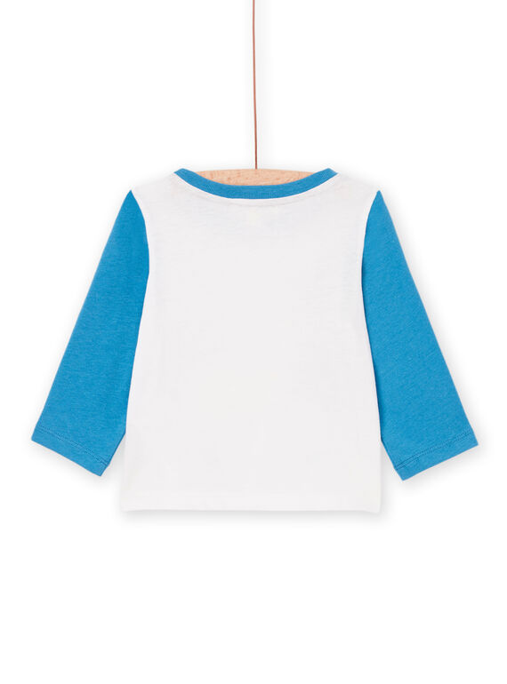 Ecru and blue long sleeve T-shirt PUGOTEE3 / 22WG10O2TML001