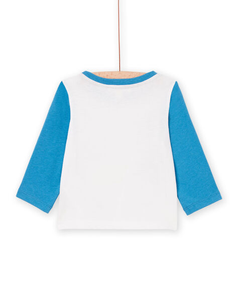 Ecru and blue long sleeve T-shirt PUGOTEE3 / 22WG10O2TML001