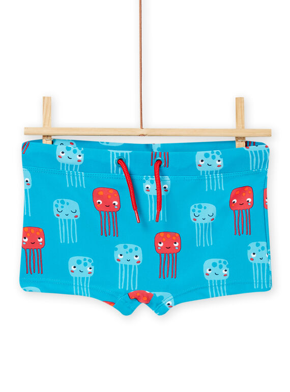 Light blue swimsuit with jellyfish print child boy NYOMERSHOEX1 / 22SI02L7MAIC215