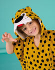 Yellow mimosa bathing cap with leopard print RYOMERCAPLEO / 23SI02R1CDBB105