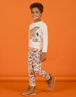 Child boy's mottled beige animal print jogging suit MOSAUJOG / 21W902P1JGBA013