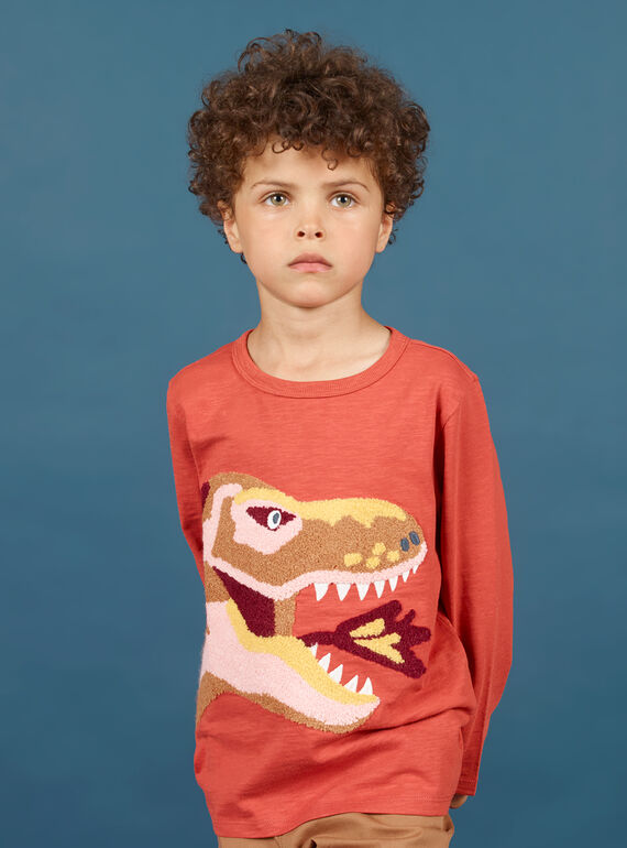 Boy's orange and yellow T-shirt MOPATEE1 / 21W902H3TMLE415