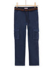 Plain blue canvas pants POJOPAMAT3 / 22W902B3PANC202
