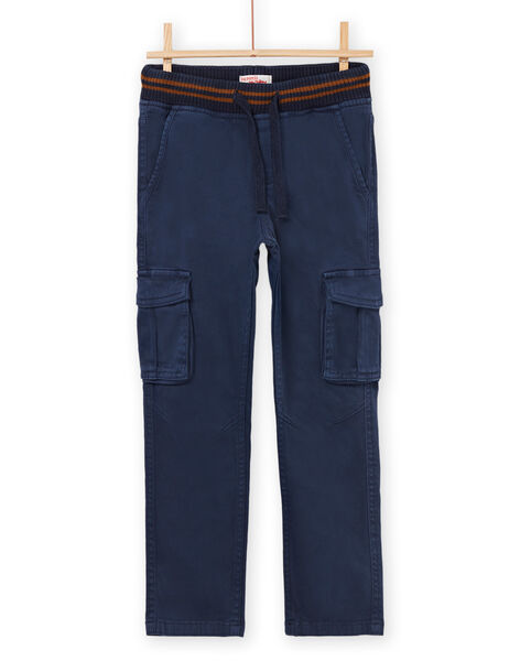 Plain blue canvas pants POJOPAMAT3 / 22W902B3PANC202