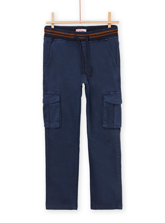 Plain blue canvas pants POJOPAMAT3 / 22W902B3PANC202