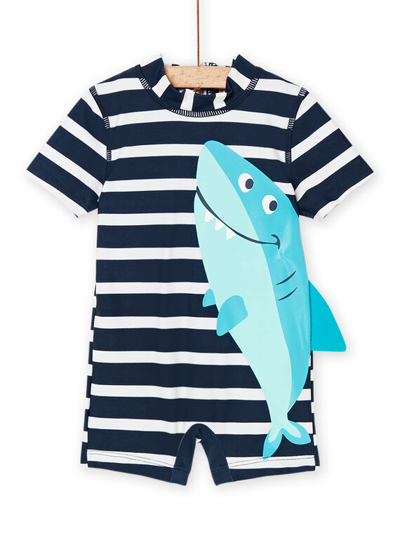 Navy blue jumpsuit with stripes print RYUCOMUV2 / 23SI10RBMAIC234