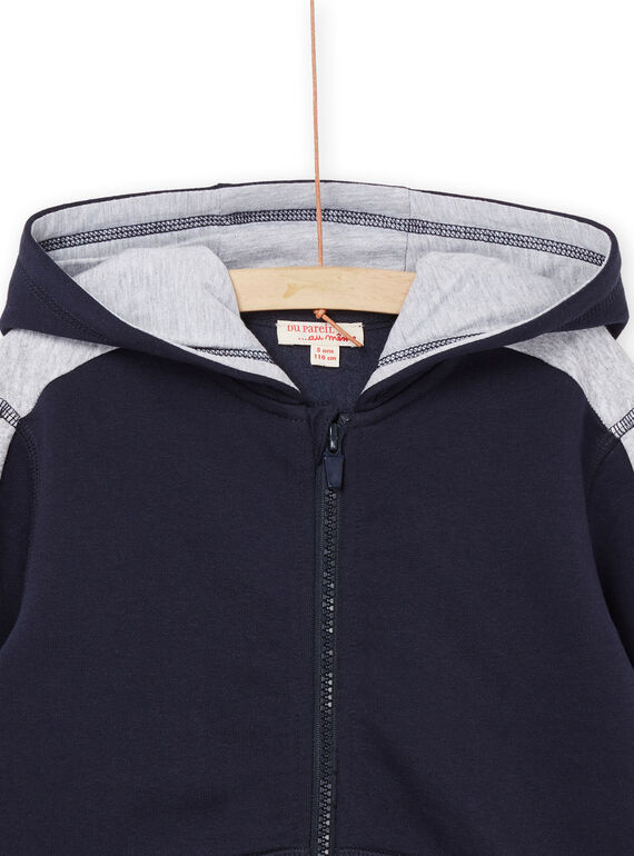 Blue and grey hooded jogging jacket POJOJOH1 / 22W902D3JGH705