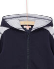 Blue and grey hooded jogging jacket POJOJOH1 / 22W902D3JGH705