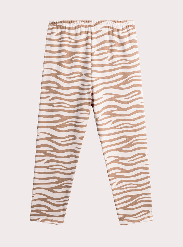 Girls' plain ecru pyjamas WEFAPYJTIG / 25SH1194PYJ114