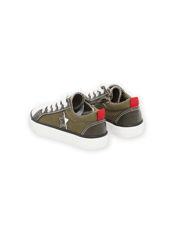 Khaki canvas sneakers with star patch ROTOILKAKI / 23KK3675D16604