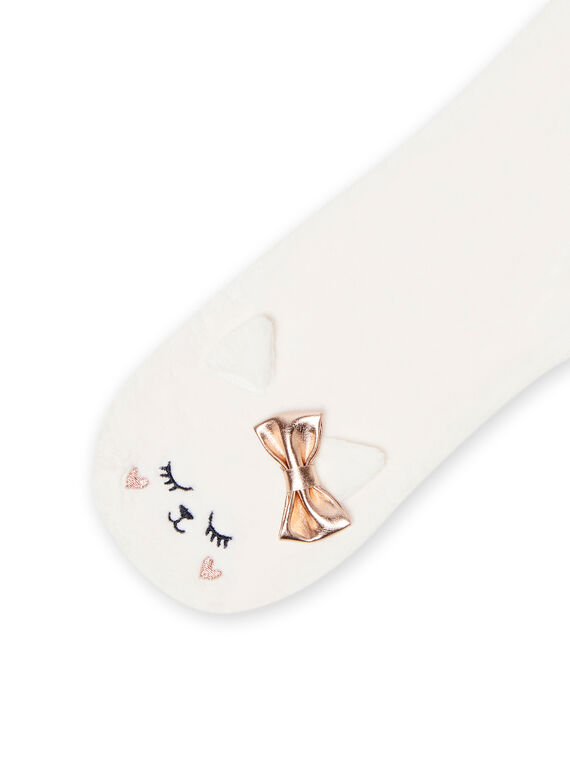 Baby girl ecru faux fur scarf MYIPLAECHA / 21WI0961ECH001