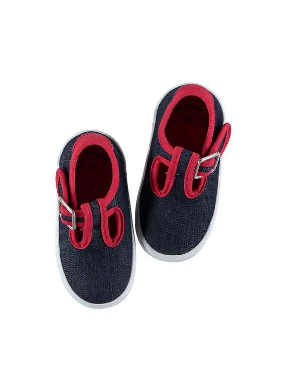 Baby boys' canvas T-bar shoes FBGSALJEAN / 19SK38C1D17C218