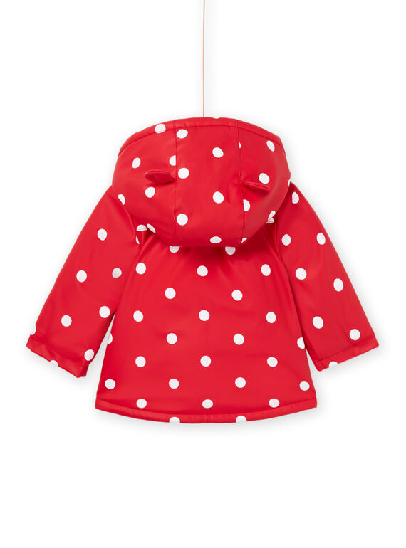 Hooded raincoat with polka dot print 22WG09F1IMP050