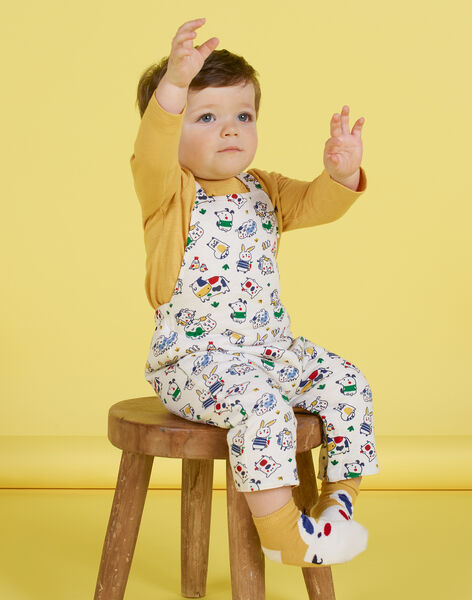 Baby boy reversible yellow overalls with animal print : buy online - Outfit,  Jumpsuit | DPAM International Website
