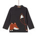 Baby boy's charcoal grey turtleneck sweater with fox pattern
