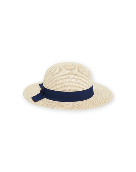 Child girl blue ribbon straw hat NYASOHAT1 / 22SI01Q1CHA009