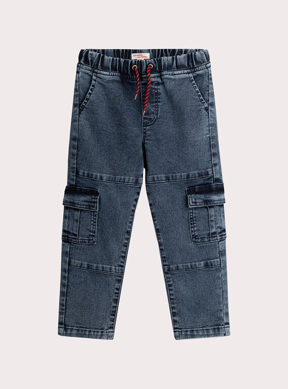 Cargo denim jeans for boys  VOROJEAN / 24W902P1JEAP269