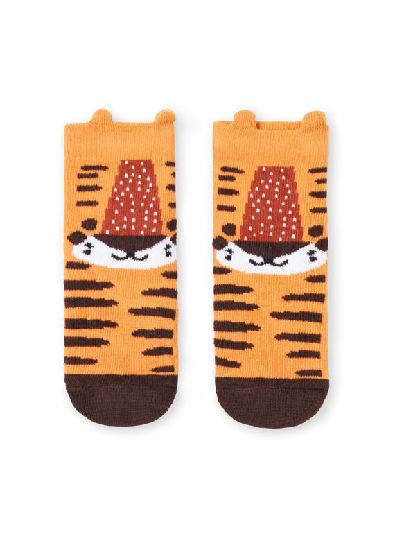 Baby boy mustard tiger socks LYUTERCHO1 / 21SI10V1SOQB106