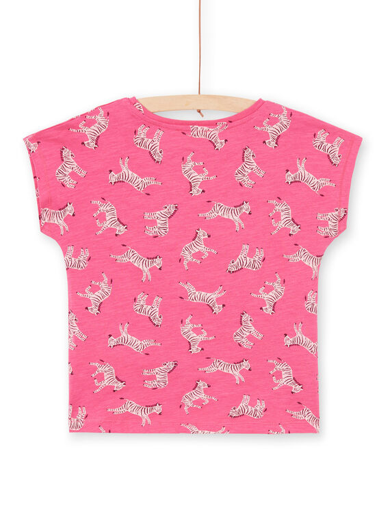 Girl's zebra print short sleeve t-shirt LAJOTI8 / 21S901FBD31030