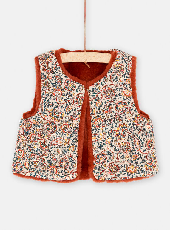 Caramel sleeveless cardigan SICOUCAR1 / 23WG09L2CAR420