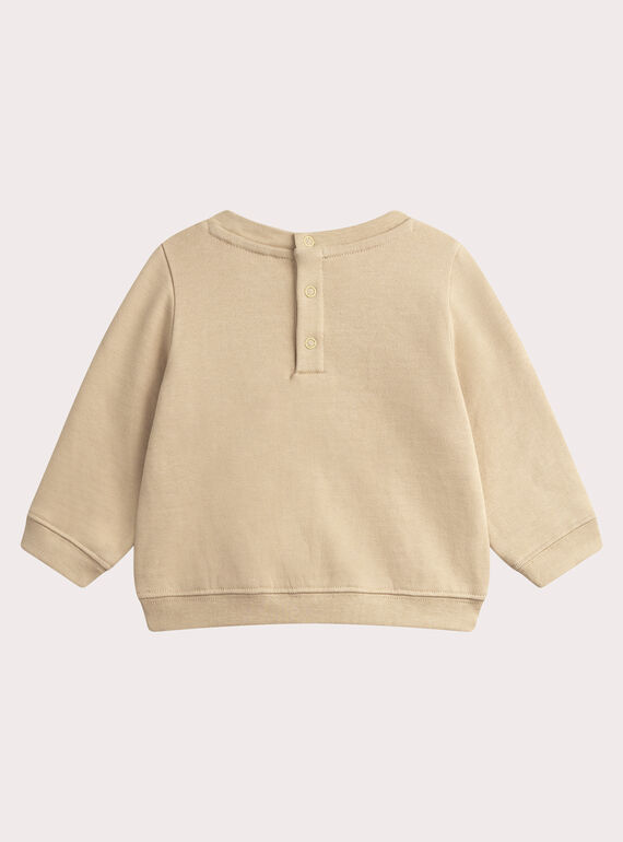Baby boys' hazelnut sweatshirt WULANSWE / 25SG1042SWE821