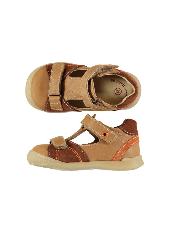 Baby boys' smart leather T-bar shoes. FBGSALNIA2 / 19SK3881D13804