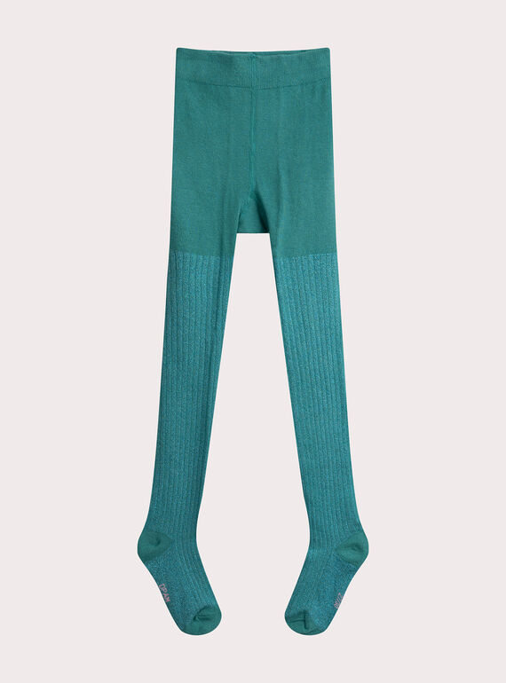 Ribbed navy tights for girls  VYAJOSCOL5 / 24WI01H1COL215
